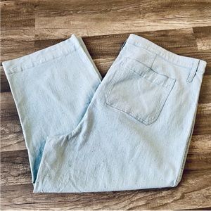 Madewell Slim Elliot Blue Confetti Wide Leg Pants Size 37/18 NWT! Sold out